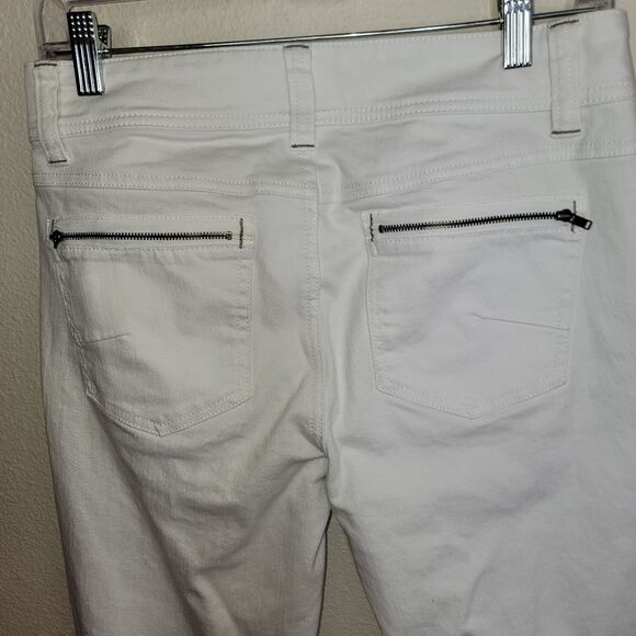 Cabi White Zipper Pockets Bootcut Denim Jeans size 6 - Picture 5 of 7